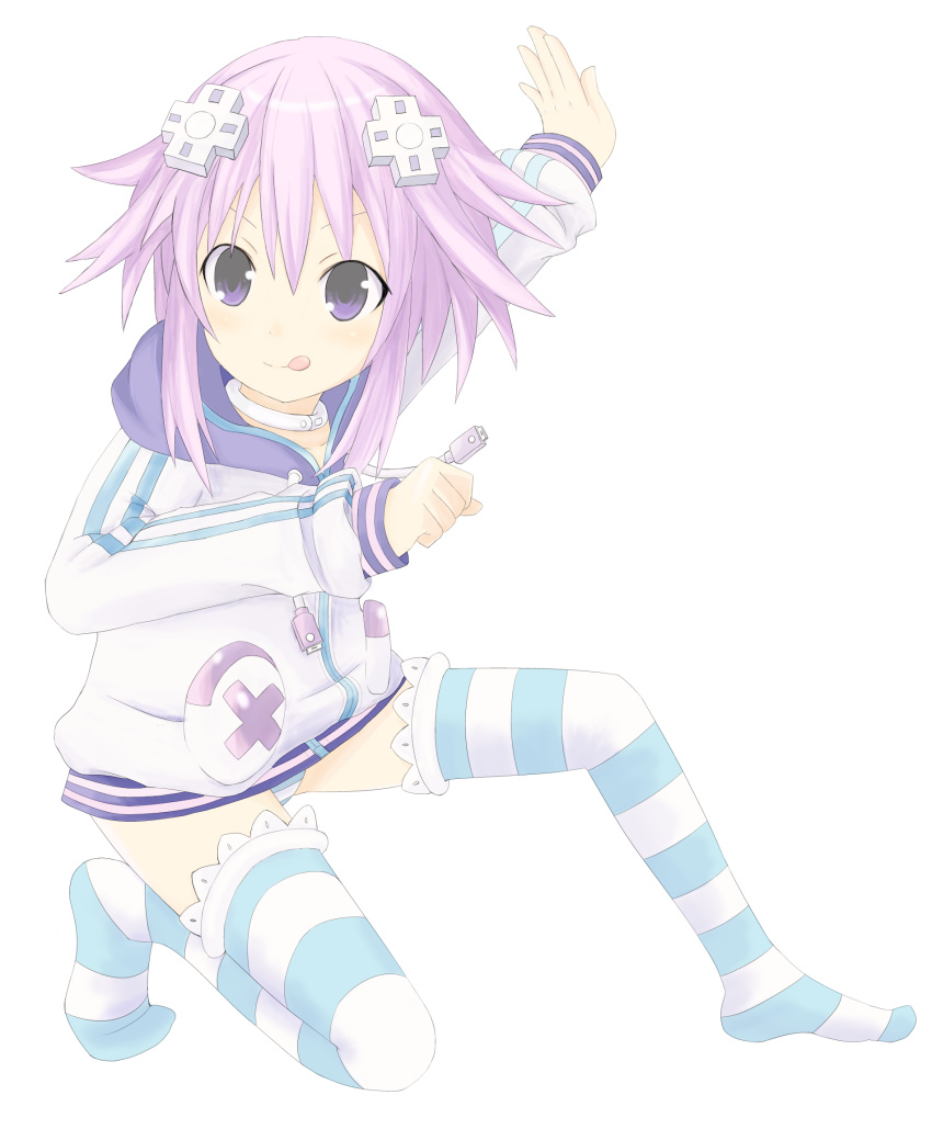 :p, :q, arm_up, bad_id, blush, buran_(kure), choker, choujigen_game_neptune