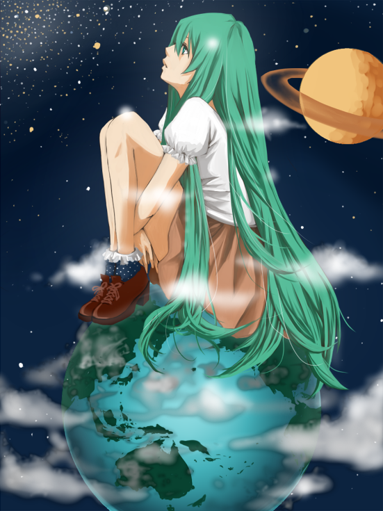 alternate_outfit, aqua_eyes, aqua_hair, bad_id, earth, giantess, green_hair, hatsune_miku