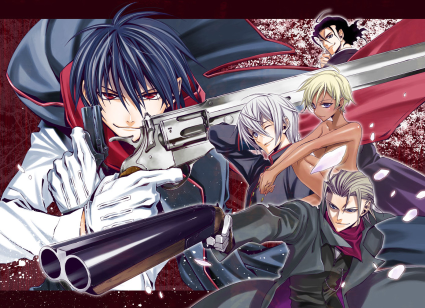 clockwork_(manga), derringer, dual_wielding, gloves, gun, handgun, hijikata_toshizou_(clockwork), isadora_(clockwork)