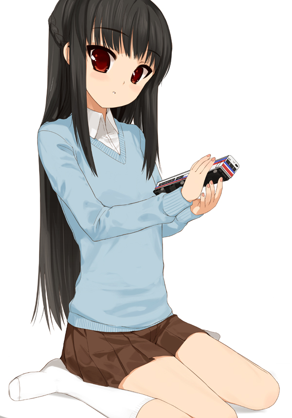 bangs, black_hair, blunt_bangs, braid, hime_cut, kusaka, kusaka_souji, long_hair