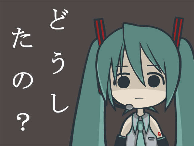 1girl, green_hair, grey_background, hatsune_miku, long_hair, looking_at_viewer, microphone, simple_background