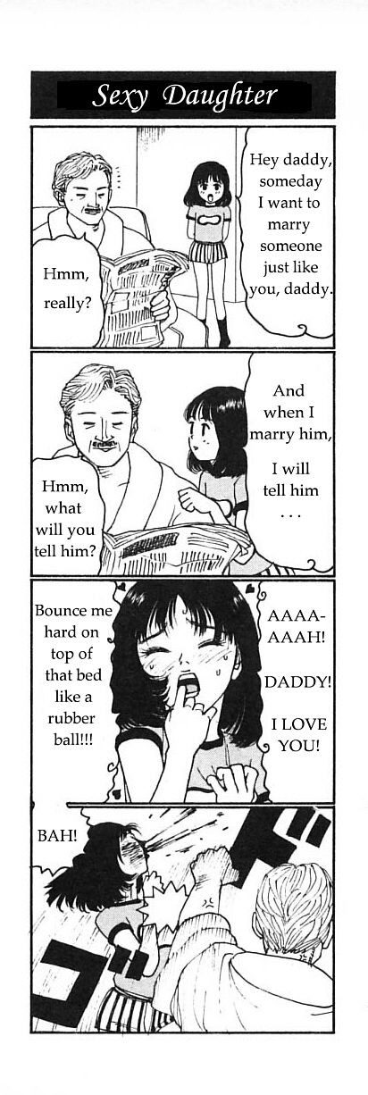 4koma, blood, comic, furuya_usamaru, incest, loli, monochrome, punch