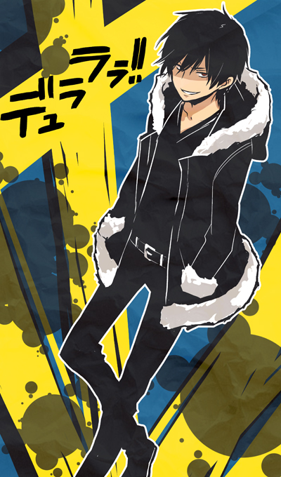 ayao77, belt, black_hair, durarara!!, hands_in_pockets, hoodie, male, orihara_izaya