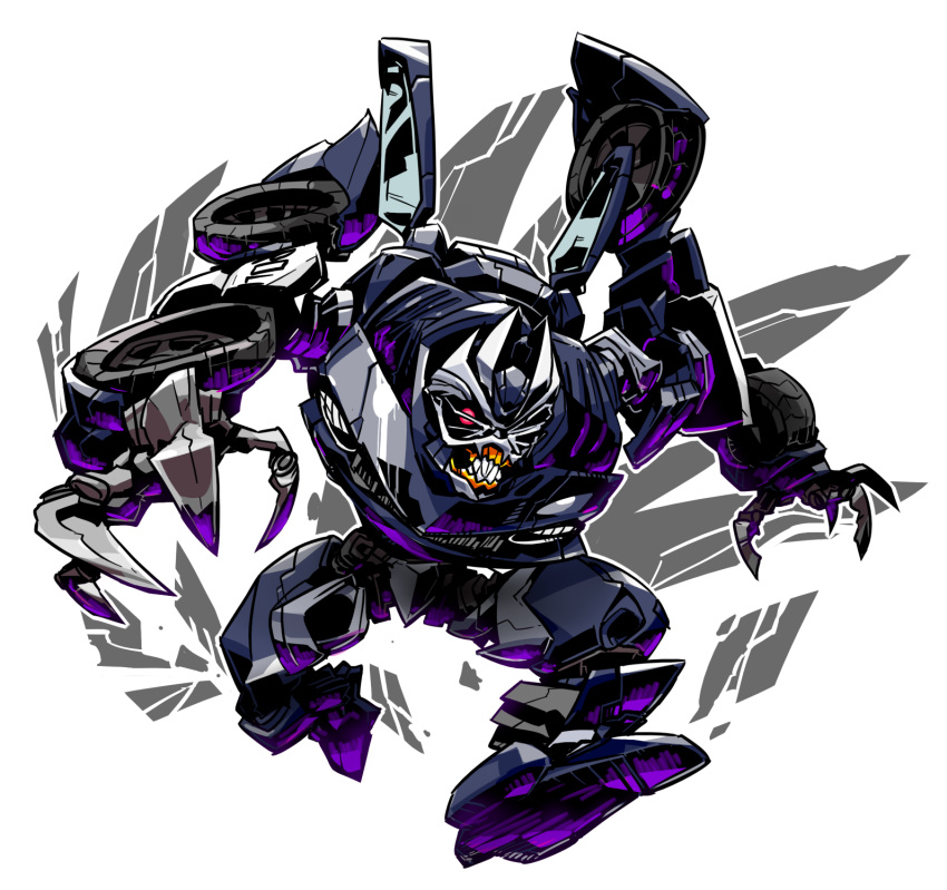 barricade, highres, no_humans, robot, sido_(slipknot), simple_background, solo, transformers