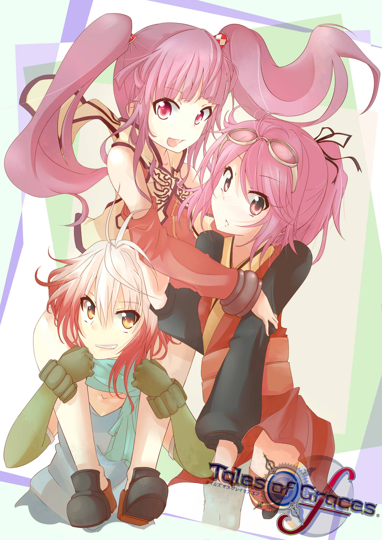 3girls, anise_tatlin, anise_tatlin_(cosplay), cheria_barnes, cosplay, highres, multiple_girls, pascal