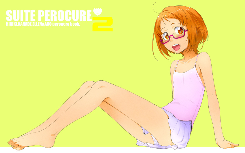 arm_support, bare_shoulders, barefoot, blush, cover, cover_page, engrish, feet