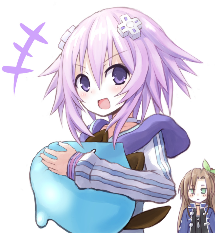 :d, bad_id, blush, bow, brown_hair, buran_(kure), choker, choujigen_game_neptune