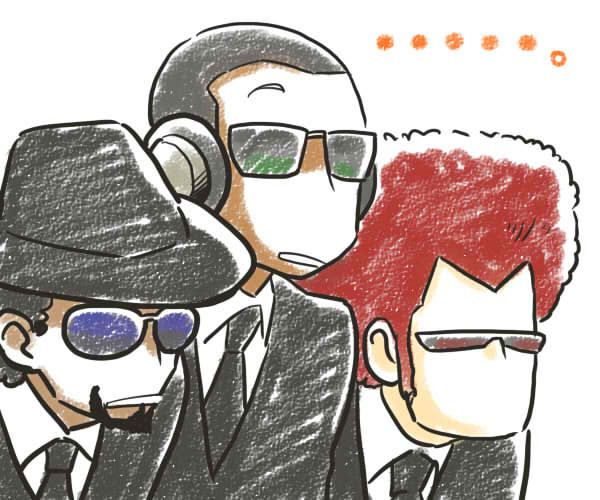 3boys, afro, agent_derek, agent_morris, agent_spin, dark_skin, elite_beat_agents, facial_hair