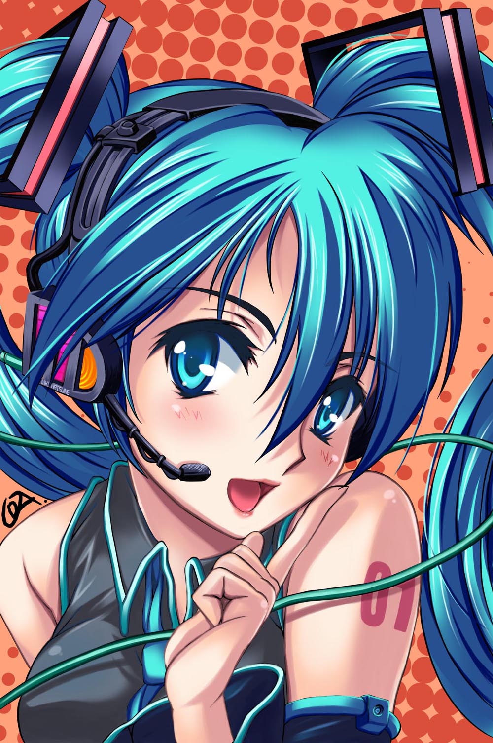 blush, hatsune_miku, highres, oda_(orz), open_mouth, solo, twintails, vocaloid