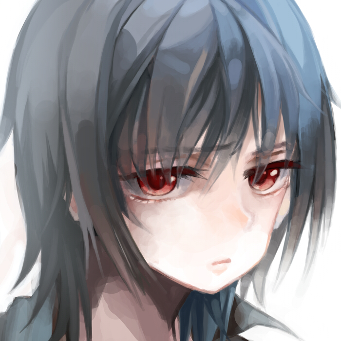 annoyed, bad_id, black_hair, close-up, expressionless, face, looking_at_viewer, original