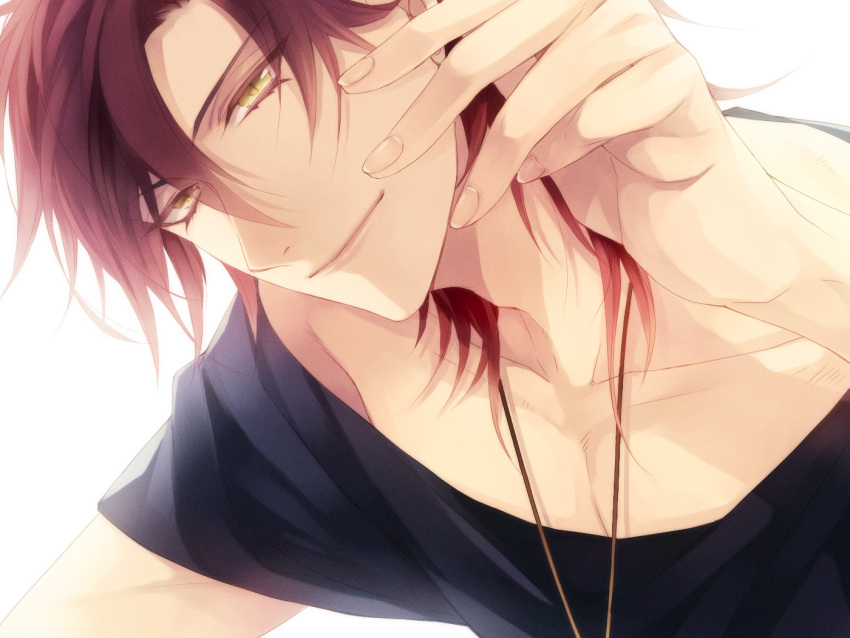 brown_hair, close, katase_waka, male, original, yellow_eyes