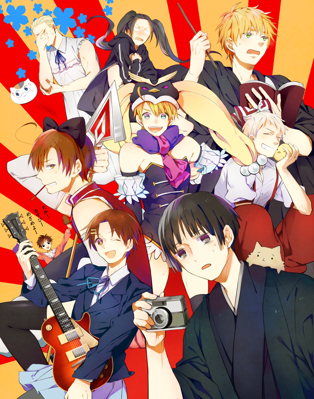 :d, ;d, ahoge, alternate_costume, america_(hetalia), angry, animal_hat, ano_hi_mita_hana_no_namae_wo_bokutachi_wa_mada_shiranai