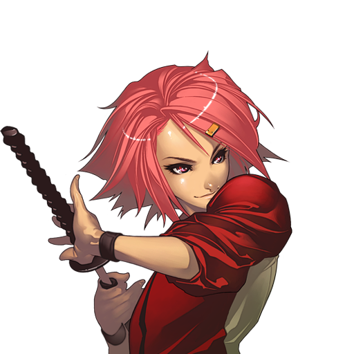 hair_ornament, hairclip, hina_(yatagarasu), katana, official_art, pink_eyes, pink_hair, profile