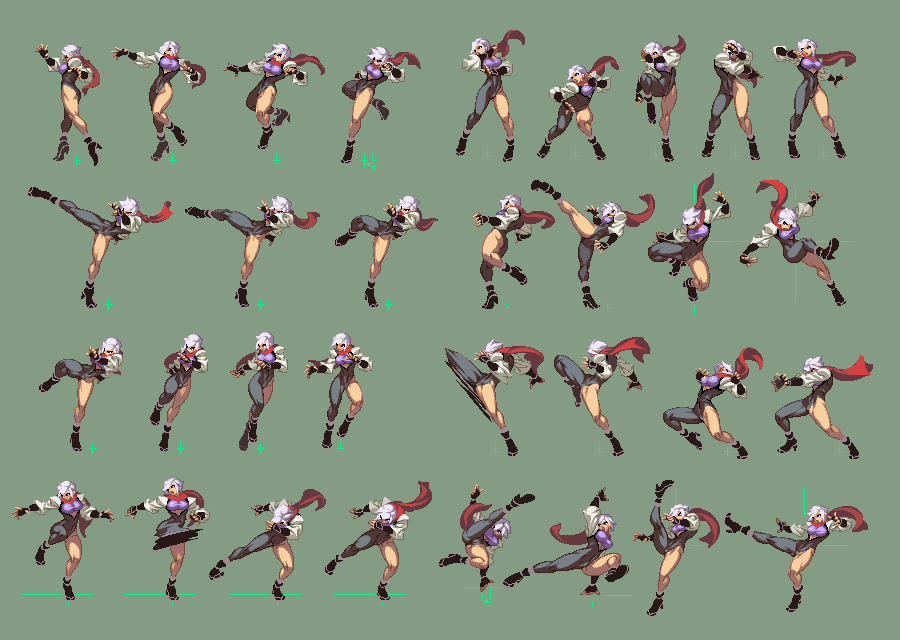 asymmetrical_clothes, bodysuit, breasts, fighting_stance, fingerless_gloves, gloves, hanzo_(yatagarasu), heel_drop