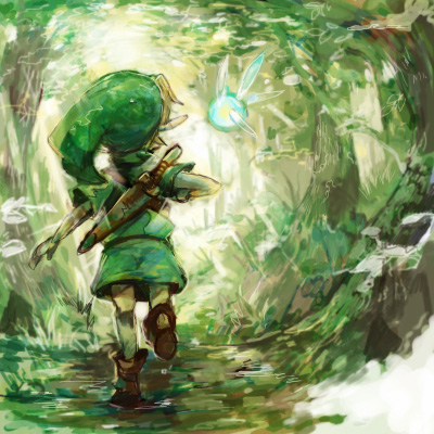 child, forest, from_behind, green, link, lowres, nature, navi