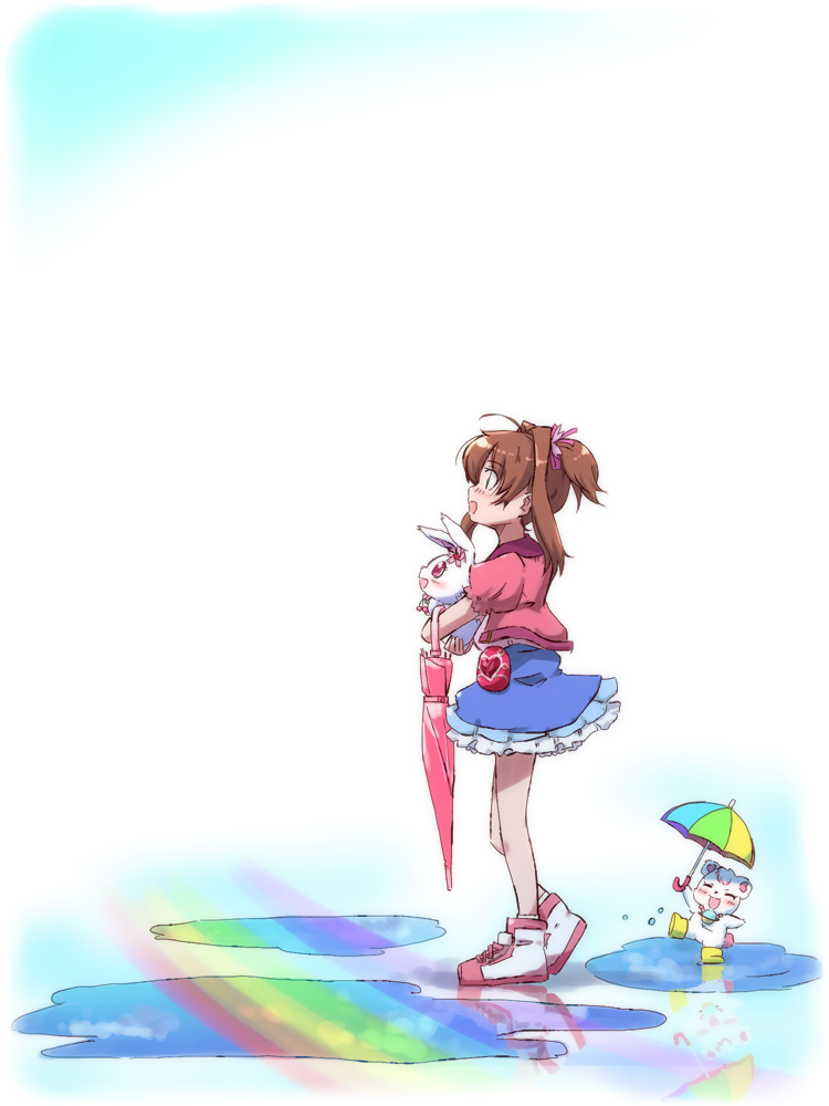 :d, brown_hair, casual, character_request, gem, hair_ribbon, jewelpet_(series), jewelpet_tinkle