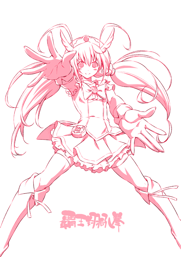 antenna_hair, bike_shorts, boots, cure_happy, cure_happy_pose, head_wings, hoshizora_miyuki, kazuma_muramasa