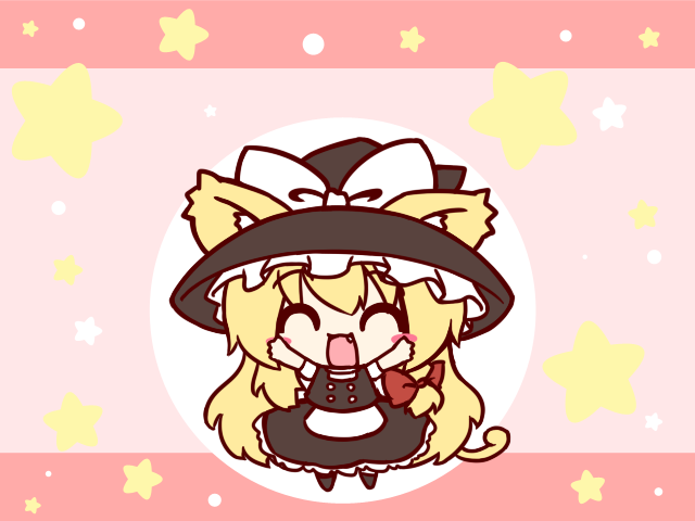 ^_^, arms_up, blonde_hair, blush_stickers, bow, chibi, closed_eyes, eyes_closed