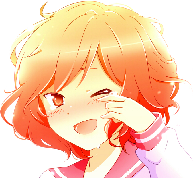 artist_request, haibara_nanaka, kami_nomi_zo_shiru_sekai, messy_hair, orange_eyes, orange_hair, school_uniform, serafuku