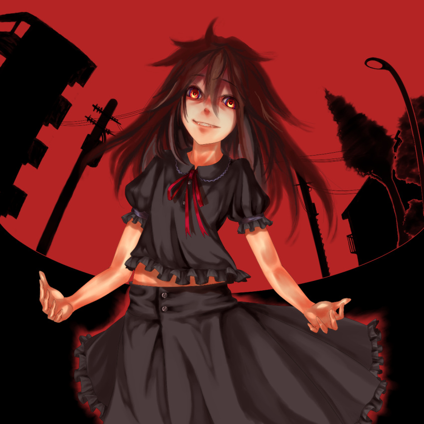 alternate_hair_length, alternate_hairstyle, black_eyes, black_legwear, chiku_(07152033), chiku_(gesu), danshi_koukousei_no_nichijou, dark_persona