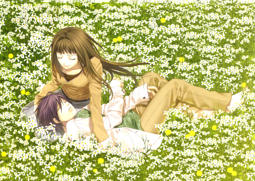 hiiro_no_kakera, inukai_shinji, kasuga_tamaki, kazuki_yone, purple_hair, yellow_eyes