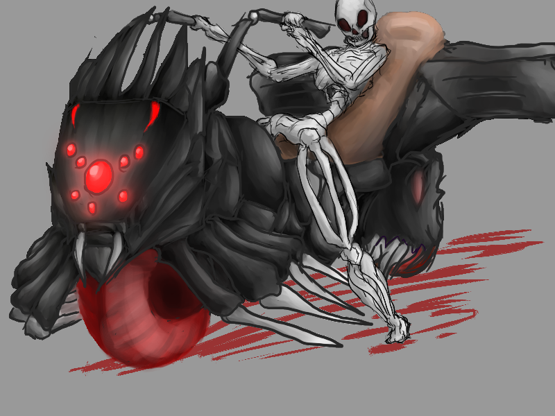 bicycle, mechanization, minecraft, skeleton_(minecraft), spider_(minecraft)