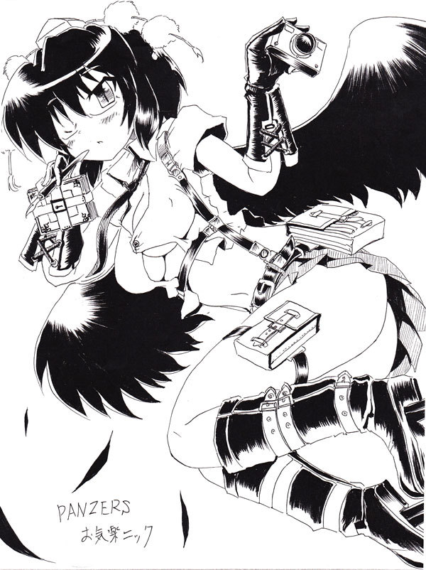 bespectacled, boots, breasts, cleavage, geta, glasses, gloves, hat
