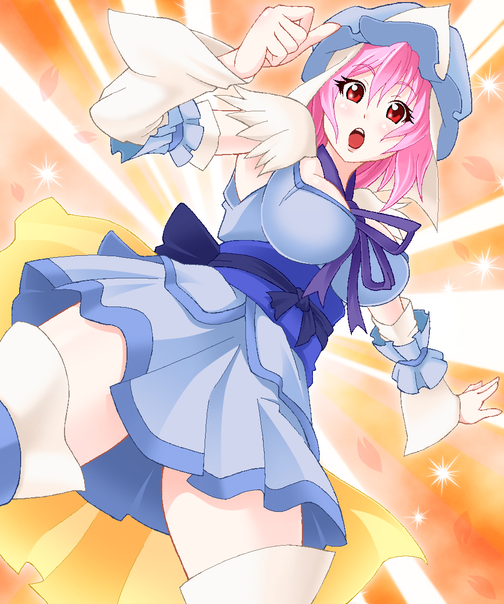adapted_costume, alternate_costume, blue_dress, boots, breasts, choker, cleavage, cure_sunny