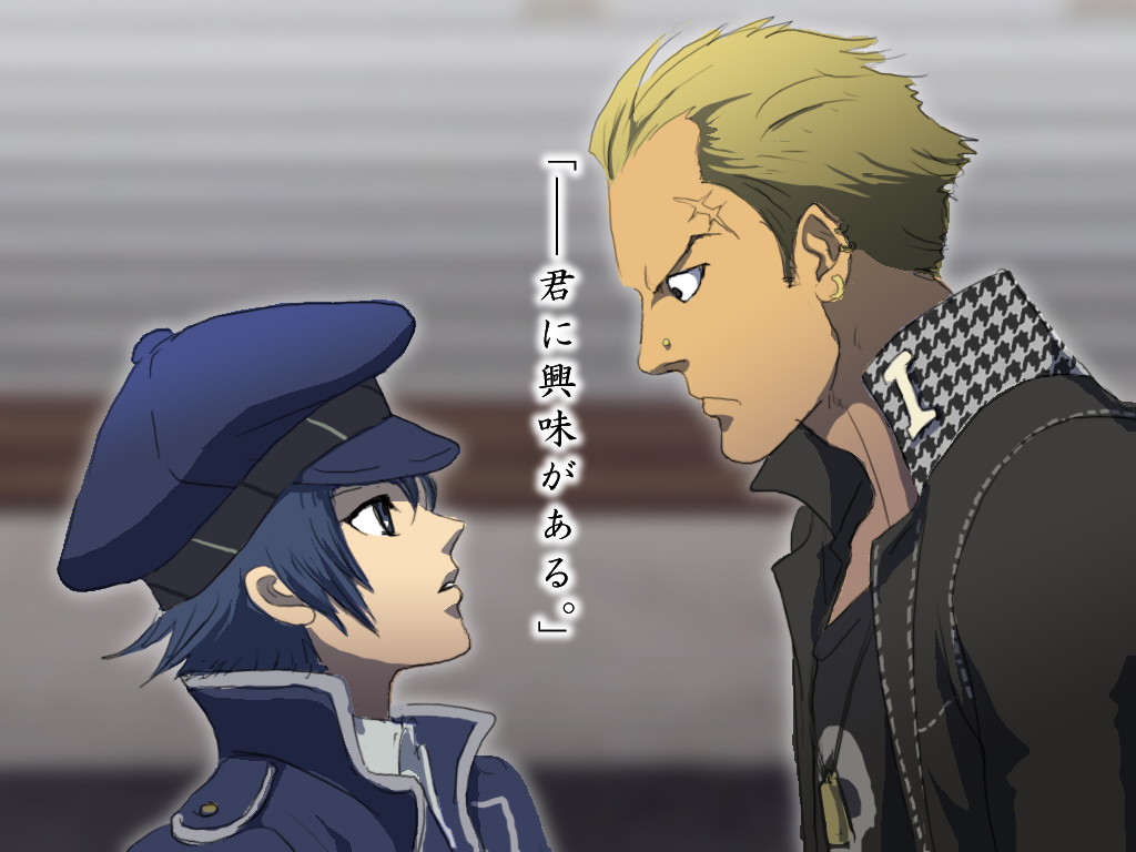 1girl, androgynous, blonde_hair, blue_eyes, blue_hair, bullet, cabbie_hat, couple