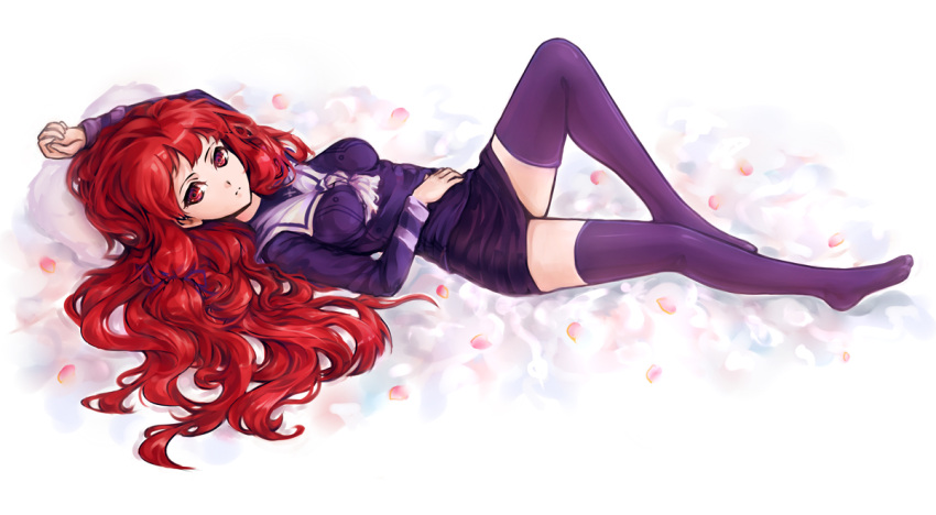 breasts, drawfag, elaizy, himuro_akari, long_hair, lying, miniskirt, night_wizard