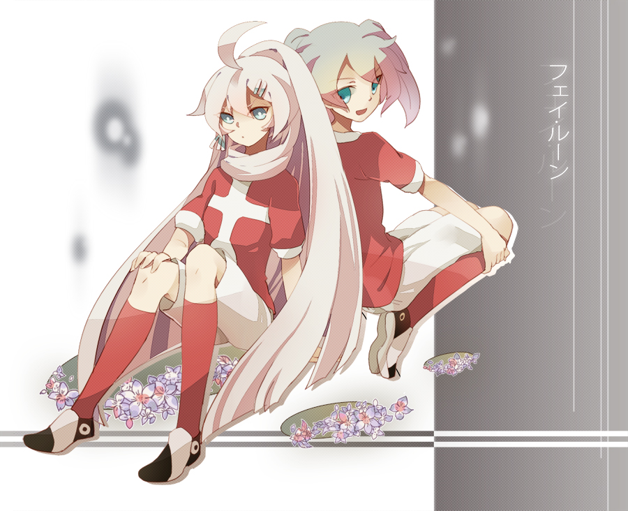 1girl, blue_eyes, fei_rune, fey_rune, green_eyes, green_hair, inazuma_eleven, inazuma_eleven_(series)