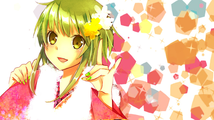 clow, flower, flowers, gumi, japanese_clothes, vocaloid