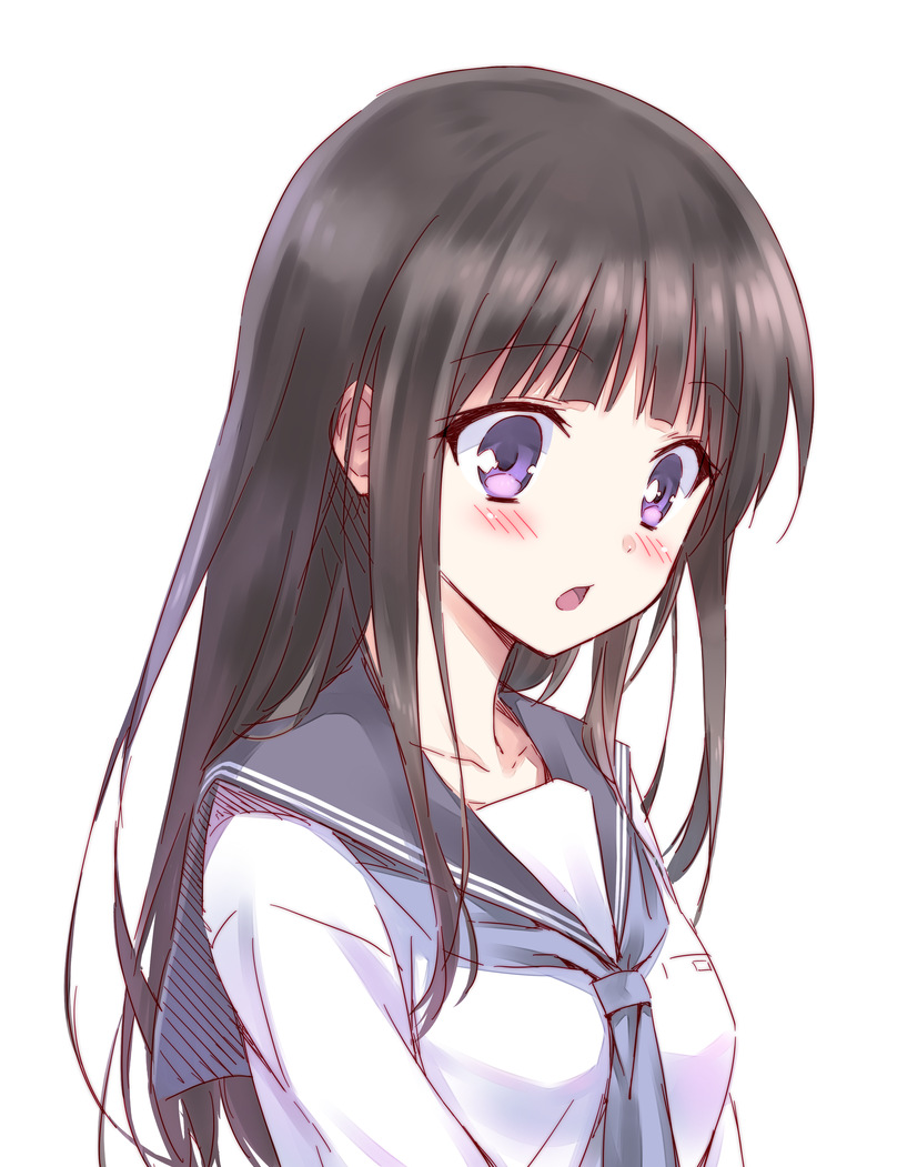 artist_request, black_hair, blush, chitanda_eru, hiten_goane_ryu, hyouka, long_hair, purple_eyes