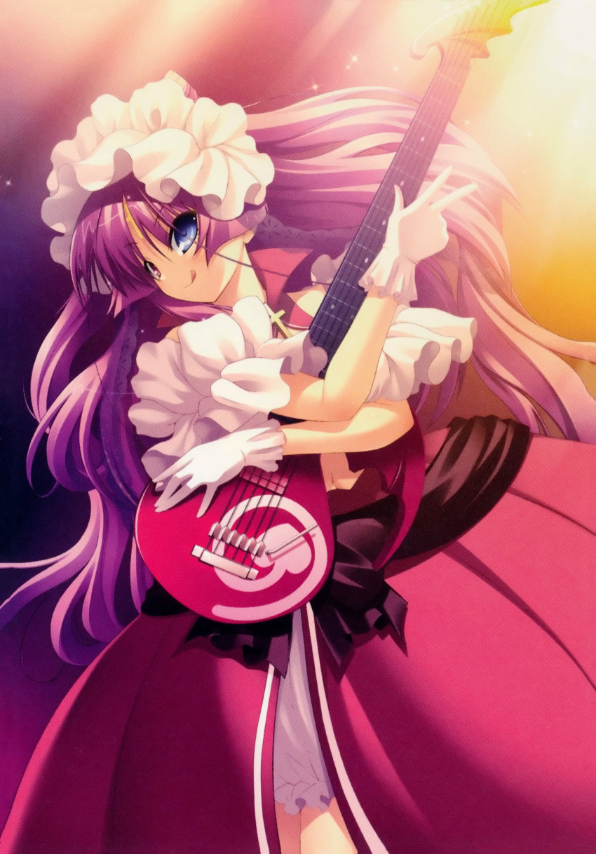 absurdres, chu_x_chu_idol, chu_x_chu_idol_2, chuno_churam, gloves, guitar, heterochromia, highres
