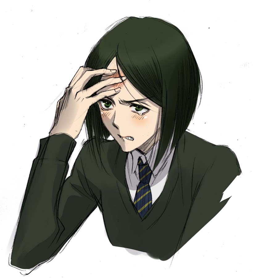 bangs, fate/zero, fate_(series), green_eyes, green_hair, kujou_kiyo, male, necktie