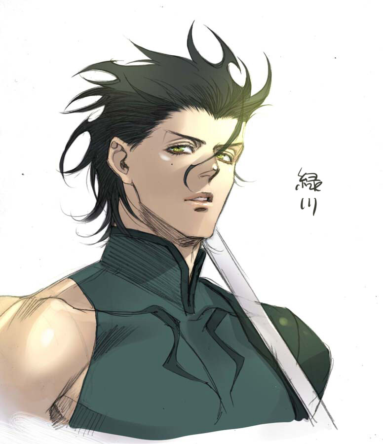 ahoge, black_hair, fate/zero, fate_(series), kujou_kiyo, lancer_(fate/zero), male, mole