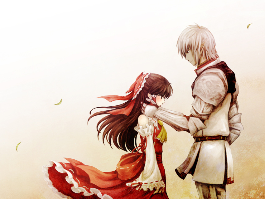 buront, couple, crossover, elf, elvaan, final_fantasy, final_fantasy_xi, hakurei_reimu