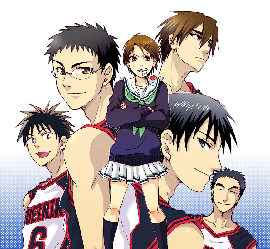 basketball_uniform, brown_hair, character_request, fuukoym6886, hair_ornament, hairpin, hyuuga_junpei, izuki_shun