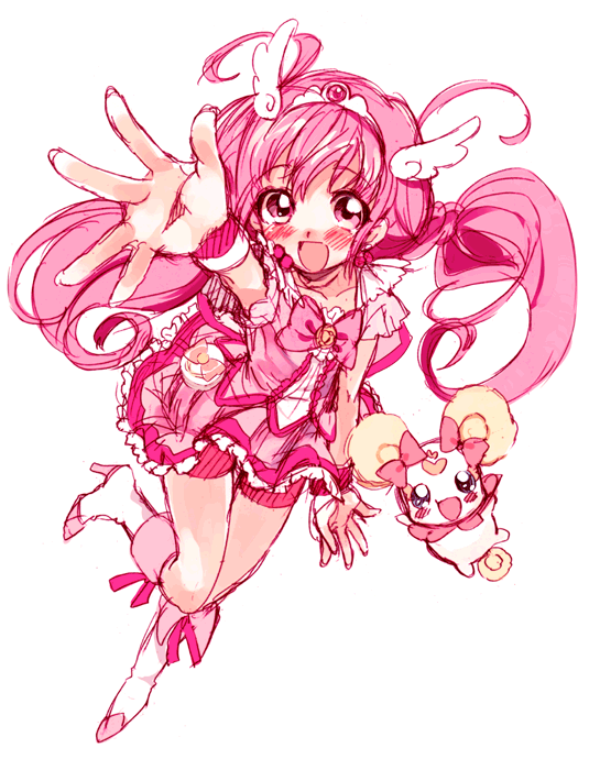 amezawa_koma, bike_shorts, blush, boots, bowtie, candy_(smile_precure!), cure_happy, cure_happy_pose