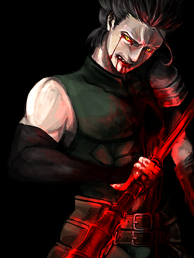 ahoge, black_background, black_hair, blood, blood_on_face, fate/zero, fate_(series), gae_dearg