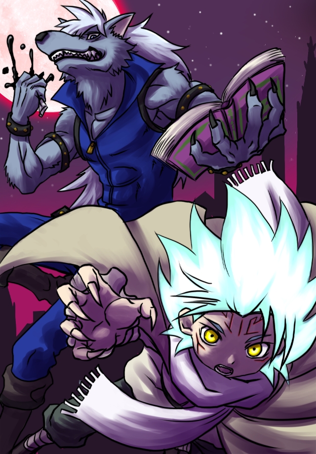book, cape, claws, full_moon, furry, heartcatch_precure!, male, moon