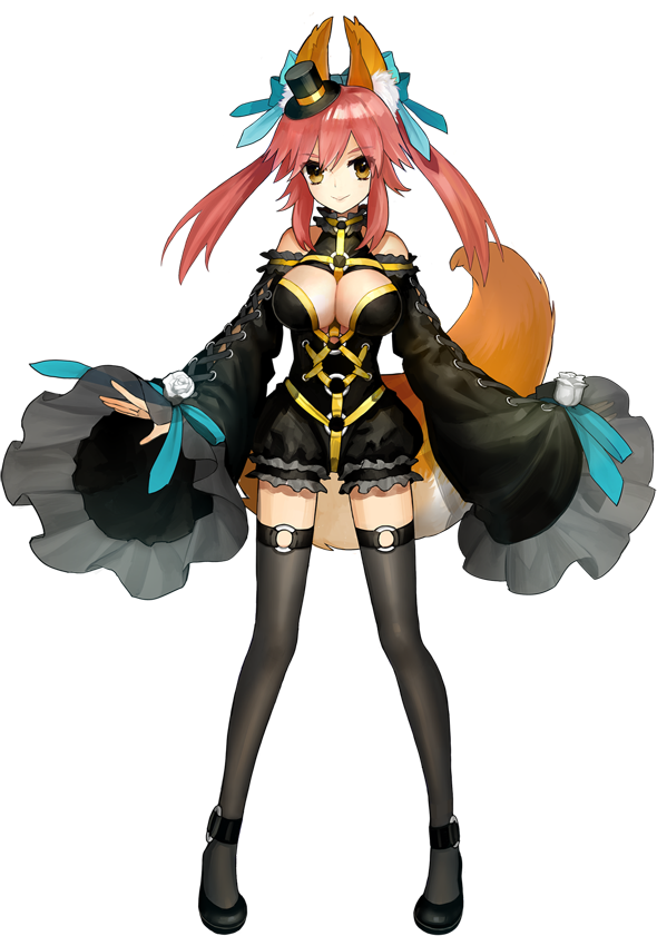 animal_ears, bow, caster_(fate/extra), detached_sleeves, fate/extra, fate/extra_ccc, fate_(series), fox_ears