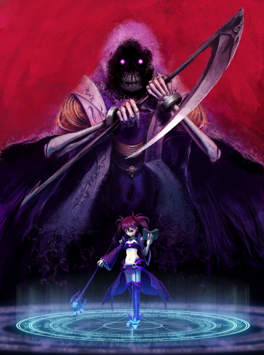 aisha_(elsword), bad_id, bandeau, book, boots, death_(entity), dress, elsword