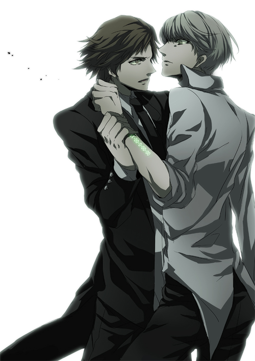 2boys, angry, arm_holding, brown_eyes, brown_hair, chirukome, crossover, formal