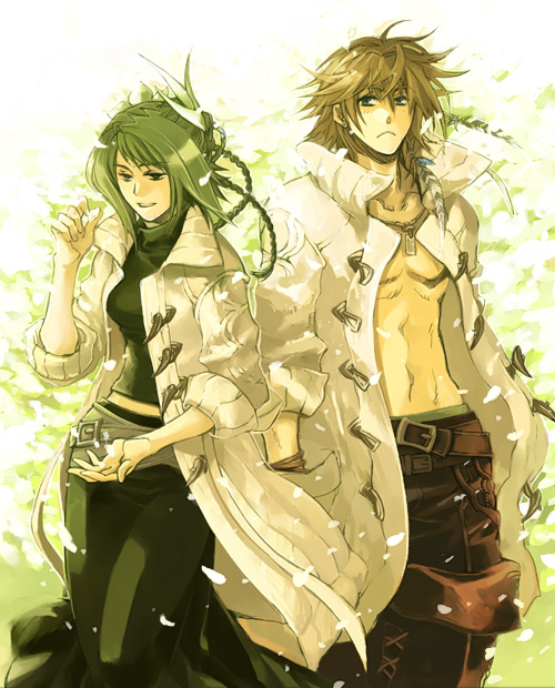 black_hair, blue_eyes, brown_hair, coat, elza_(the_last_story), long_hair, manamia, manamia_(the_last_story)