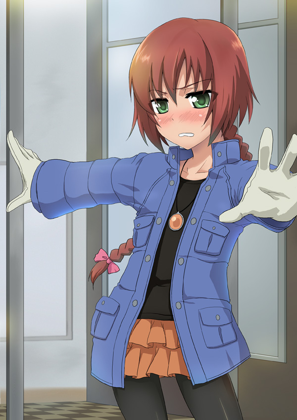 braid, coat, dancing, darker_than_black, foreshortening, gloves, hands, nagisa_manoa