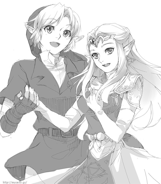 gloves, hands, hat, link, monochrome, muse_(rainforest), nintendo, pointy_ears