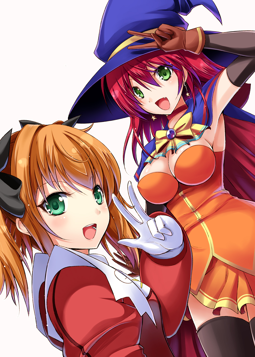 alice_wishheart, bad_id, black_legwear, blonde_hair, company_connection, crossover, earrings, elbow_gloves