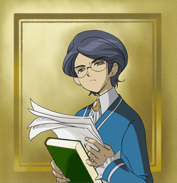 1boy, artist_request, autor, blue_hair, book, glasses, princess_tutu, school_uniform, sheet_music, squinted_eyes