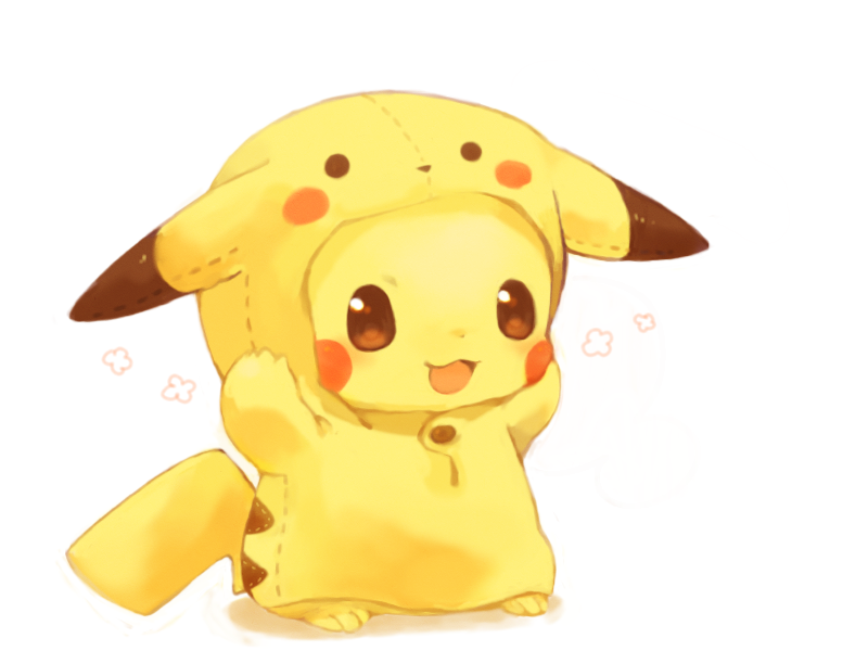 brown_eyes, cosplay, costume, empty-p, mochi_(empty_p), no_humans, open_mouth, pikachu, pikachu_(cosplay), pikachu_costume, pokemon, pokemon_(creature), smile